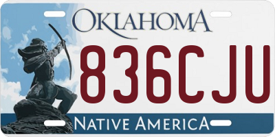 OK license plate 836CJU