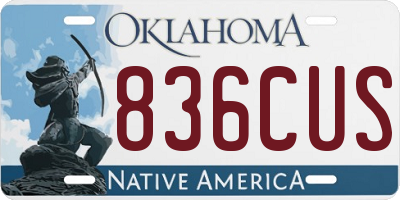 OK license plate 836CUS