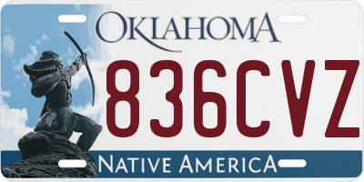OK license plate 836CVZ