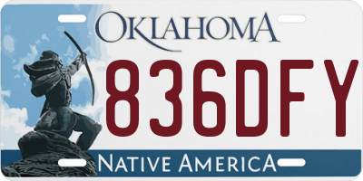 OK license plate 836DFY