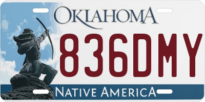 OK license plate 836DMY