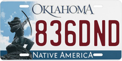 OK license plate 836DND
