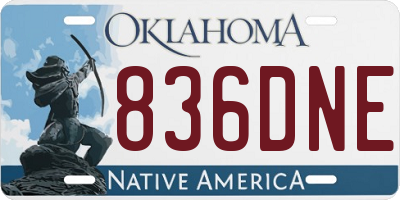 OK license plate 836DNE