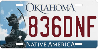 OK license plate 836DNF