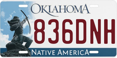 OK license plate 836DNH