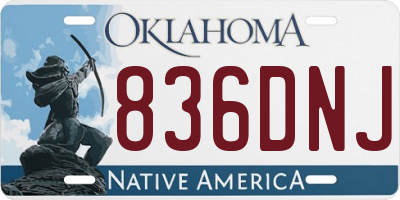 OK license plate 836DNJ