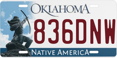 OK license plate 836DNW