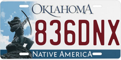 OK license plate 836DNX