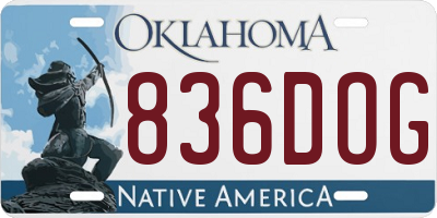OK license plate 836DOG