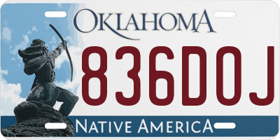 OK license plate 836DOJ