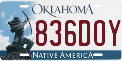 OK license plate 836DOY