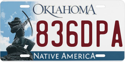 OK license plate 836DPA