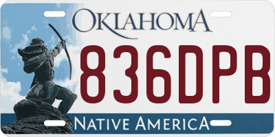 OK license plate 836DPB