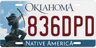 OK license plate 836DPD