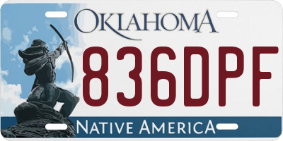 OK license plate 836DPF