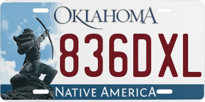 OK license plate 836DXL