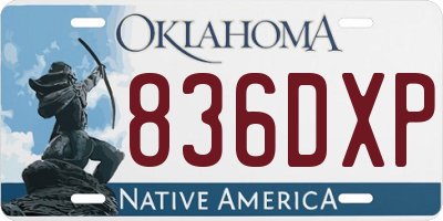 OK license plate 836DXP