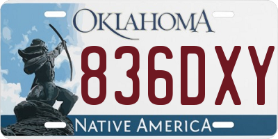 OK license plate 836DXY