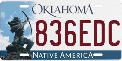 OK license plate 836EDC