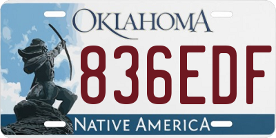 OK license plate 836EDF