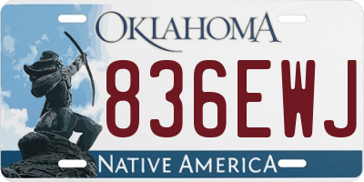 OK license plate 836EWJ