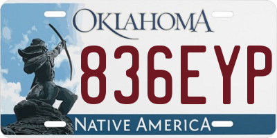 OK license plate 836EYP