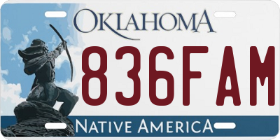 OK license plate 836FAM