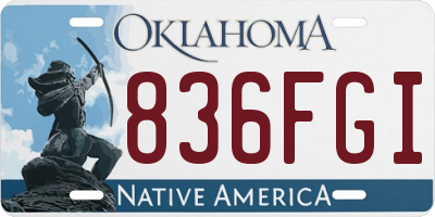 OK license plate 836FGI