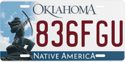 OK license plate 836FGU