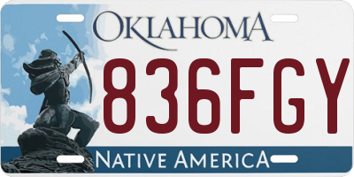OK license plate 836FGY