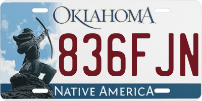 OK license plate 836FJN