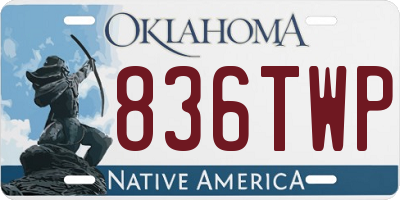 OK license plate 836TWP