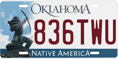OK license plate 836TWU