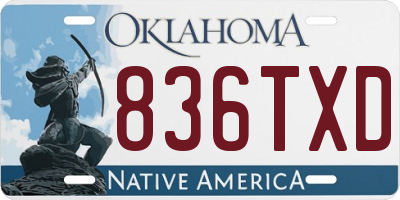 OK license plate 836TXD
