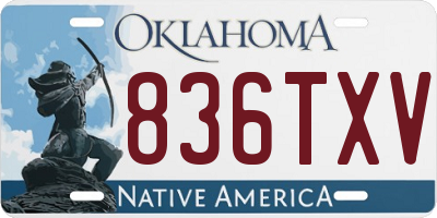 OK license plate 836TXV