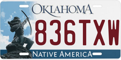 OK license plate 836TXW