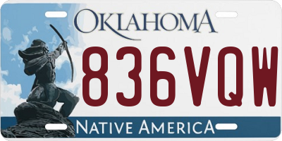 OK license plate 836VQW