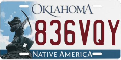 OK license plate 836VQY