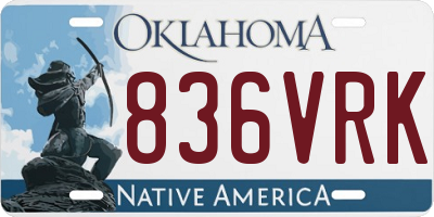 OK license plate 836VRK