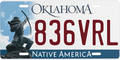 OK license plate 836VRL
