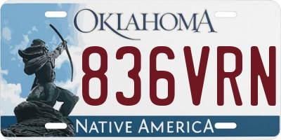 OK license plate 836VRN