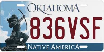 OK license plate 836VSF