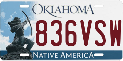 OK license plate 836VSW