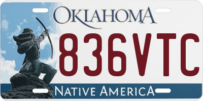 OK license plate 836VTC