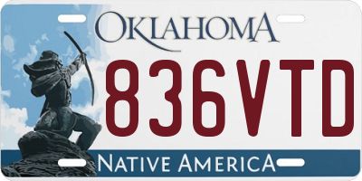 OK license plate 836VTD