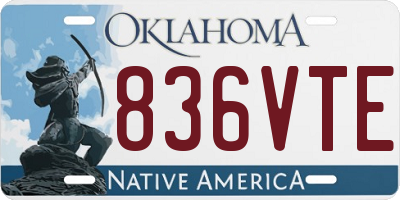 OK license plate 836VTE