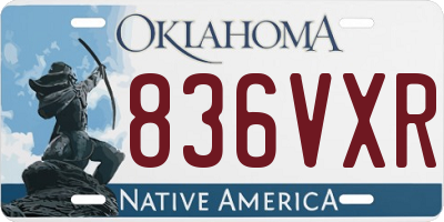 OK license plate 836VXR