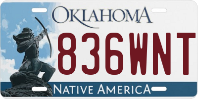 OK license plate 836WNT