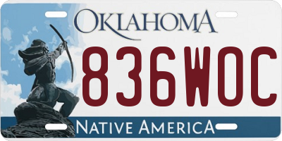 OK license plate 836WOC