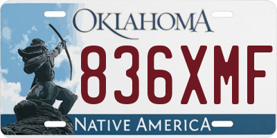 OK license plate 836XMF